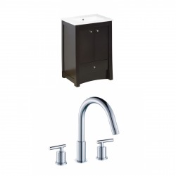 American Imaginations AI-10764 Birch Wood-Veneer Vanity Set In Distressed Antique Walnut With 8-in. o.c. CUPC Faucet