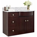 American imaginations AI-18383 Birch Wood-Veneer Vanity Set In Coffee