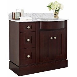 American imaginations AI-18391 Birch Wood-Veneer Vanity Set In Coffee