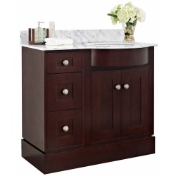 American imaginations AI-18392 Birch Wood-Veneer Vanity Set In Coffee