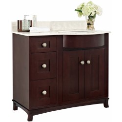 American imaginations AI-18399 Birch Wood-Veneer Vanity Set In Coffee