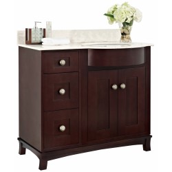 American imaginations AI-18409 Birch Wood-Veneer Vanity Set In Coffee