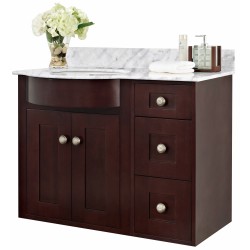 American imaginations AI-18424 Birch Wood-Veneer Vanity Set In Coffee