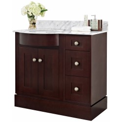 American imaginations AI-18428 Birch Wood-Veneer Vanity Set In Coffee