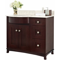 American imaginations AI-18434 Birch Wood-Veneer Vanity Set In Coffee