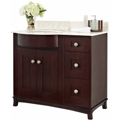 American imaginations AI-18435 Birch Wood-Veneer Vanity Set In Coffee