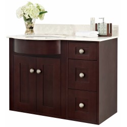 American imaginations AI-18440 Birch Wood-Veneer Vanity Set In Coffee