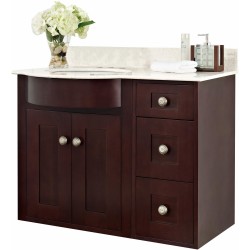 American imaginations AI-18441 Birch Wood-Veneer Vanity Set In Coffee