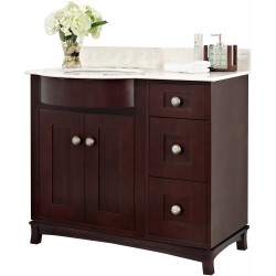 American imaginations AI-18444 Birch Wood-Veneer Vanity Set In Coffee