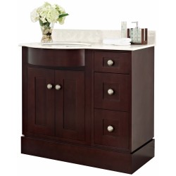 American imaginations AI-18445 Birch Wood-Veneer Vanity Set In Coffee