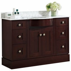 American imaginations AI-18453 Birch Wood-Veneer Vanity Set In Coffee