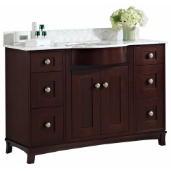 American imaginations AI-18459 Birch Wood-Veneer Vanity Set In Coffee