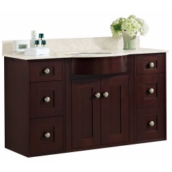 American imaginations AI-18464 Birch Wood-Veneer Vanity Set In Coffee