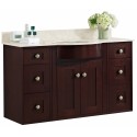 American imaginations AI-18464 Birch Wood-Veneer Vanity Set In Coffee