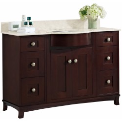 American imaginations AI-18468 Birch Wood-Veneer Vanity Set In Coffee