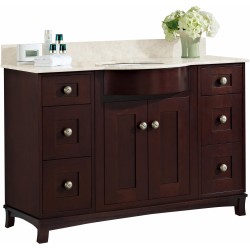 American imaginations AI-18475 Birch Wood-Veneer Vanity Set In Coffee