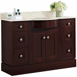 American imaginations AI-18478 Birch Wood-Veneer Vanity Set In Coffee