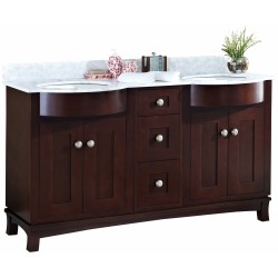 American imaginations AI-18484 Birch Wood-Veneer Vanity Set In Coffee