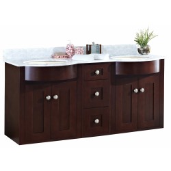 American imaginations AI-18490 Birch Wood-Veneer Vanity Set In Coffee