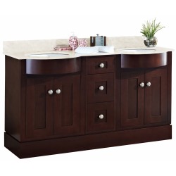American imaginations AI-18503 Birch Wood-Veneer Vanity Set In Coffee