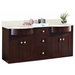 American imaginations AI-18507 Birch Wood-Veneer Vanity Set In Coffee