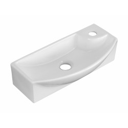 American imaginations AI-1769 17.75-in. W x 8.75-in. D Above Counter Rectangle Vessel In White Color For Single Hole Faucet