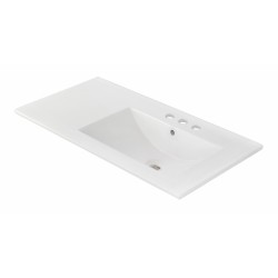 American imaginations AI-1314 35.5-in. W x 18.25-in. D Ceramic Top In White Color For 4-in. o.c. Faucet