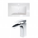American Imaginations AI-15655 Ceramic Top Set In White Color With Single Hole CUPC Faucet