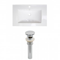 American Imaginations AI-15578 Ceramic Top Set In White Color And Drain