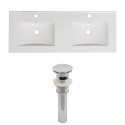 American Imaginations AI-15522 Ceramic Top Set In White Color And Drain