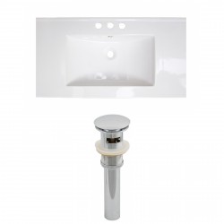 American Imaginations AI-15513 Ceramic Top Set In White Color And Drain
