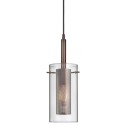 Dainolite 30961 1 Light Pendant, Clear Glass & Steel Mesh