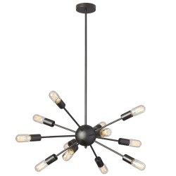 Dainolite BRI 12 Light Satellite Chandelier, Polished Chrome Finish