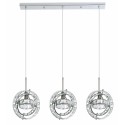 Dainolite CAS 3 Light Horizontal Crystal Pendant, Polished Chrome, Optical Crystal