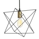 Dainolite CBE 1 Light Wire Frame Triangular Pendant, Matte Black Finish