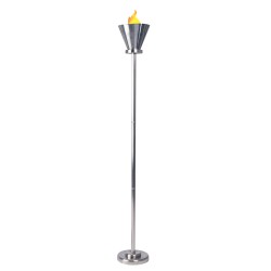 Dainolite FLAME Torchier w/ Flame, Satin Chrome
