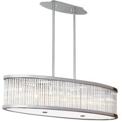 Dainolite GGE 7 Light Oval Pendant w/ Crystal Rods