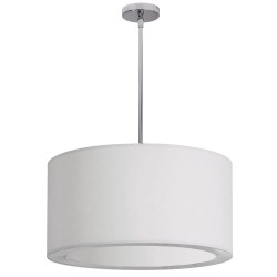 Dainolite JAS 3 Light Pendant w/ Diffuser, Polished Chrome Finish, Lycra Shades