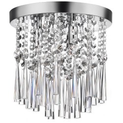 Dainolite JOS-10-3-FH Light Crystal Flush Mount Fixture, Polished Chrome