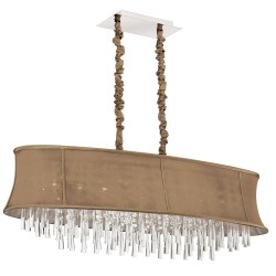 Dainolite JUL408 8 Light Oval Crystal Chandelier, Polished Chrome Finish
