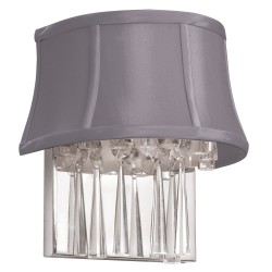 Dainolite JUL92W 2 Light Crystal Wall Sconce, Polished Chrome Finish