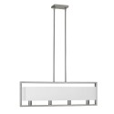 Dainolite LAR 4 Light Horizontal Pendant, w/ White Linen Shade