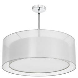 Dainolite MEL307 4 Light Pendant, Outside Shade White Laminated Organza, Inside Shade White Linen