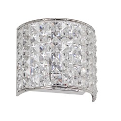 Dainolite V677 1 Light Crystal Wall Sconce, Polished Chrome Finish