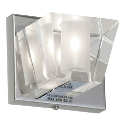 Dainolite V822 1 Light Sconce, Polished Chrome, Optical Crystal Shade