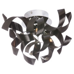 Dainolite WAY 3 Light Semi-Flush Fixture Twisted Metals, Polished Chrome Accents
