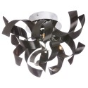 Dainolite WAY 3 Light Semi-Flush Fixture Twisted Metals, Polished Chrome Accents