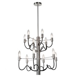Dainolite ABA Light Chandelier w/ Matte Black Twisted Arms