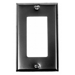 Acorn AW9BP Ground Fault Black Smooth Iron Wall Plate