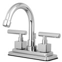 Kingston Brass KS866 Claremont Two Handle 4" Centerset Lavatory Faucet w/ Brass Pop-up